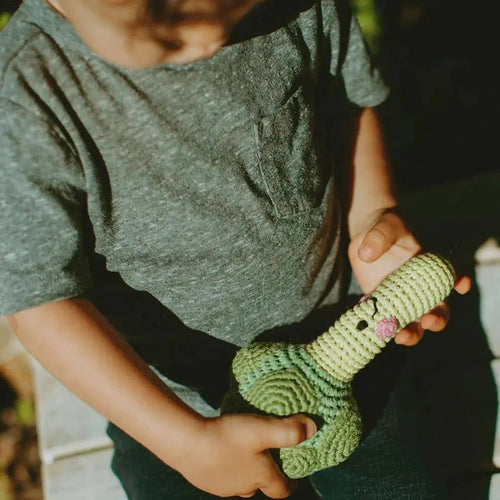 The Baby Blanket Store Bundle Broccoli & Carrot Duo | Handmade Organic Cotton Stuffed Toys with Gentle Rattles
