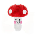 The Baby Blanket Store Stuffed Animal Mushroom | Handmade Organic Cotton Stuffed Toy with Gentle Rattle