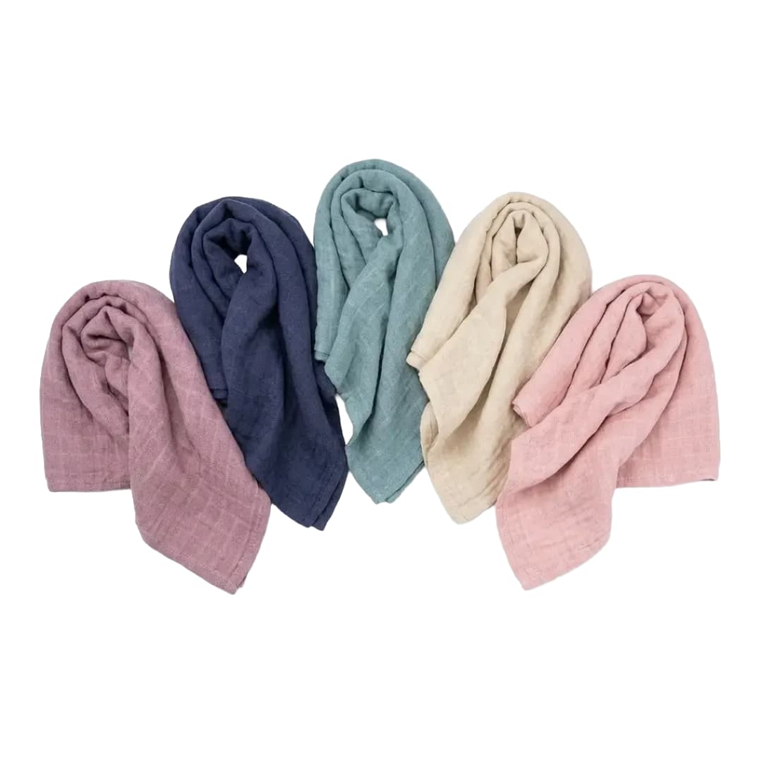 The Baby Blanket Store Crib Blanket 47" x 47" Swaddle Blanket 5 Colors | Organic Cotton Muslin |