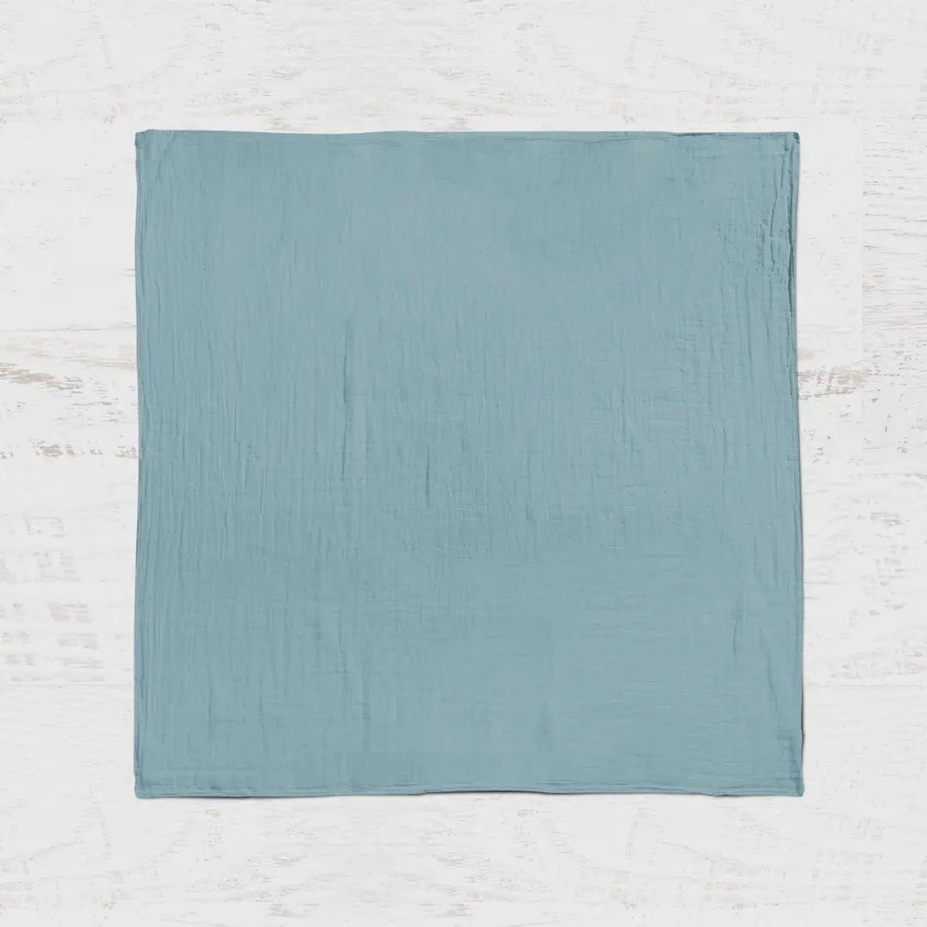 The Baby Blanket Store Crib Blanket 47" x 47" Blue Spruce Swaddle Blanket | Organic Cotton Muslin