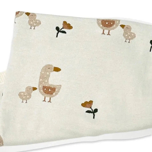 The Baby Blanket Store Bundle Duck Mommy & Me Baby Blanket & Plush Horse with Gentle Rattle | Organic Cotton