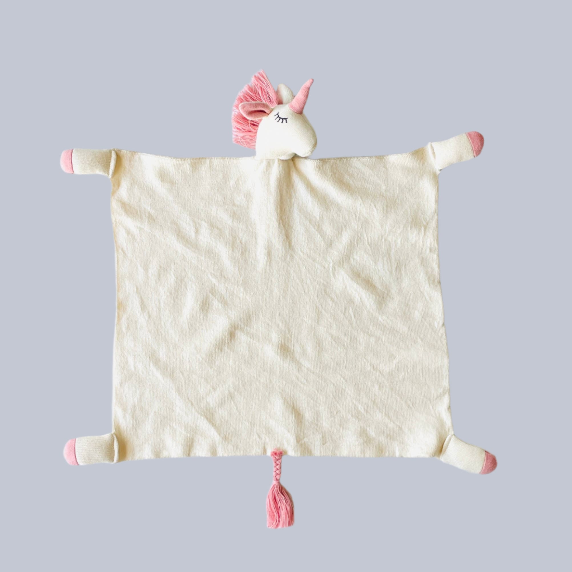 Viverano Organics Unicorn - Organic Baby Lovey Security Blanket Cuddle Cloth