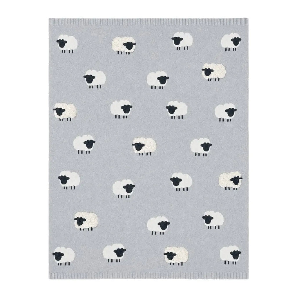 The Baby Blanket Store Crib Blanket 32"x 40" Heather Grey / One Size Woolly Lamb Organic Baby Blanket & Toy Gift Set with Pouch