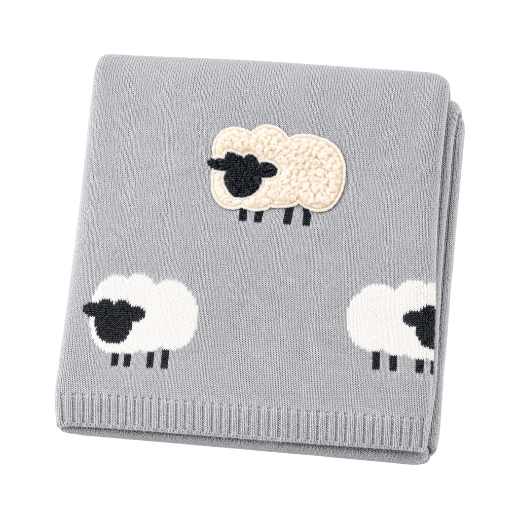 Viverano Organics Heather Grey / One Size Woolly Lamb Organic Baby Blanket & Toy Gift Set with Pouch
