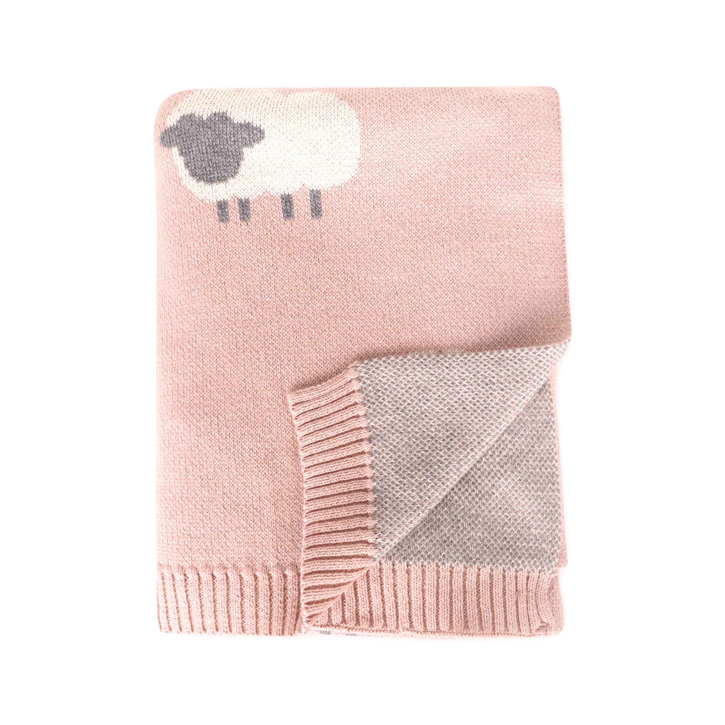 Viverano Organics Rosewood Pink / One Size Wooly Lamb 3D - Organic Cotton Jacquard Knit Baby Blanket