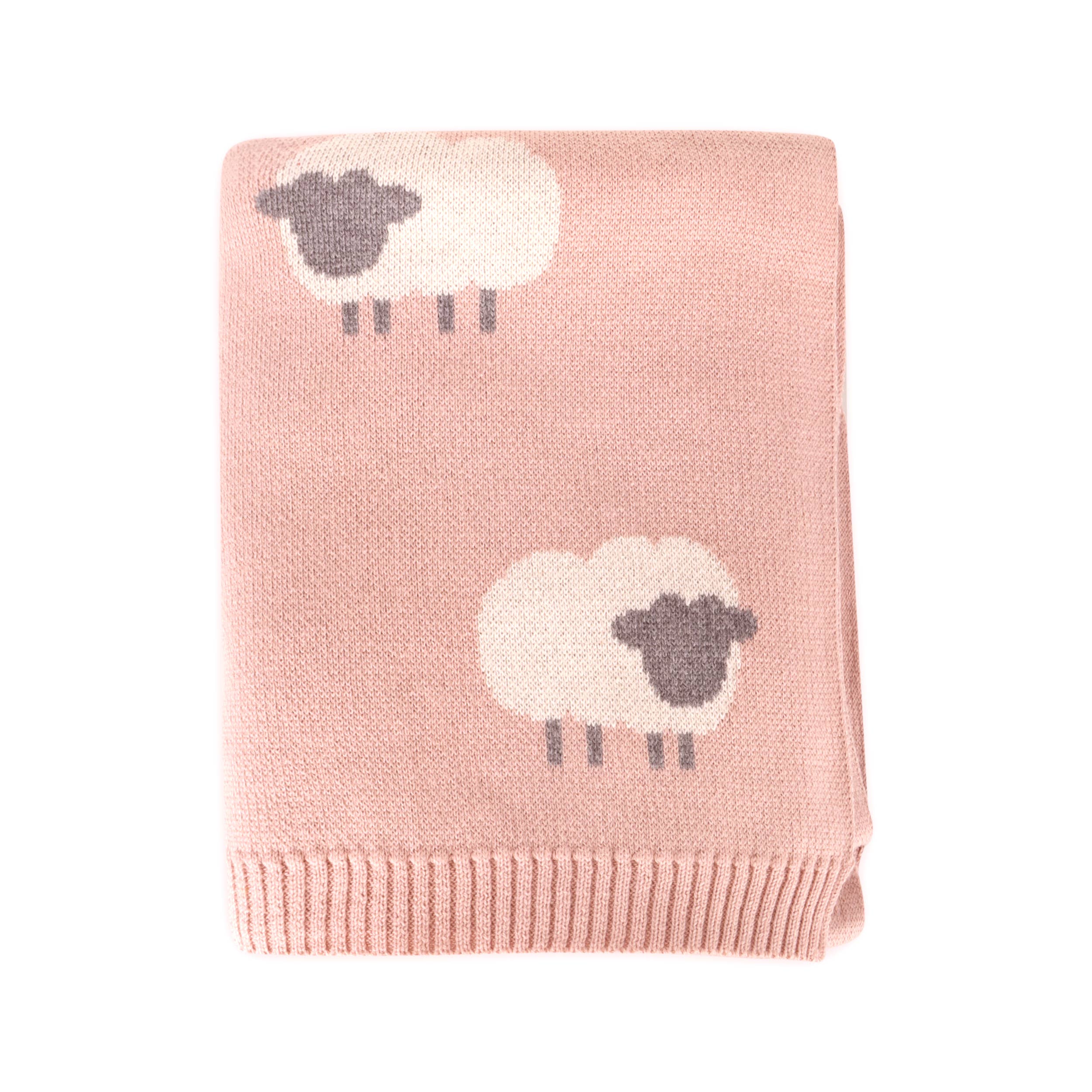 Viverano Organics Rosewood Pink / One Size Wooly Lamb 3D - Organic Cotton Jacquard Knit Baby Blanket