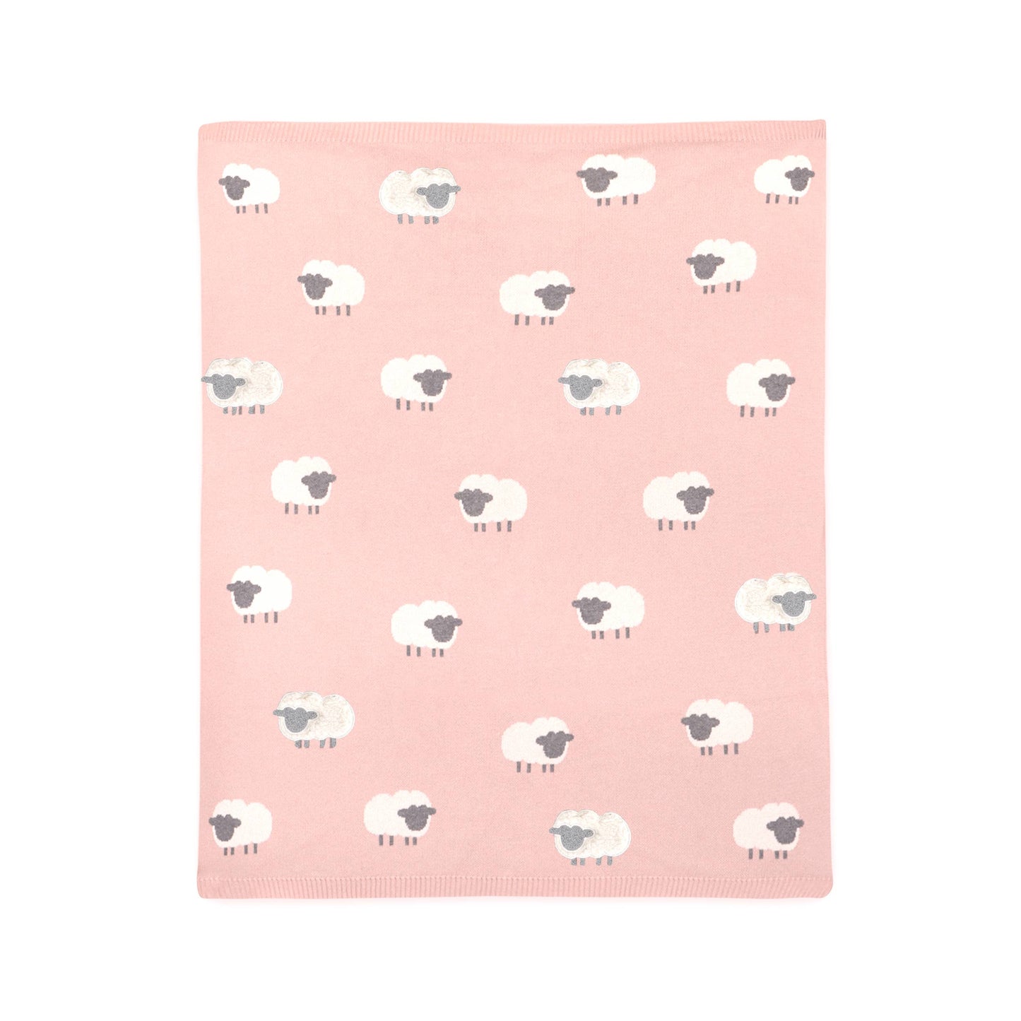 Viverano Organics Rosewood Pink / One Size Wooly Lamb 3D - Organic Cotton Jacquard Knit Baby Blanket