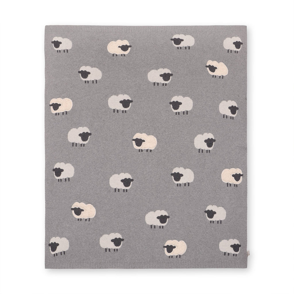Viverano Organics Wooly Sheep 3D - Organic Cotton Jacquard Knit Baby Blanket