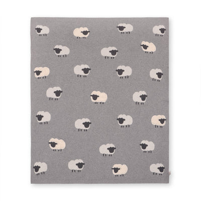 Viverano Organics Wooly Sheep 3D - Organic Cotton Jacquard Knit Baby Blanket