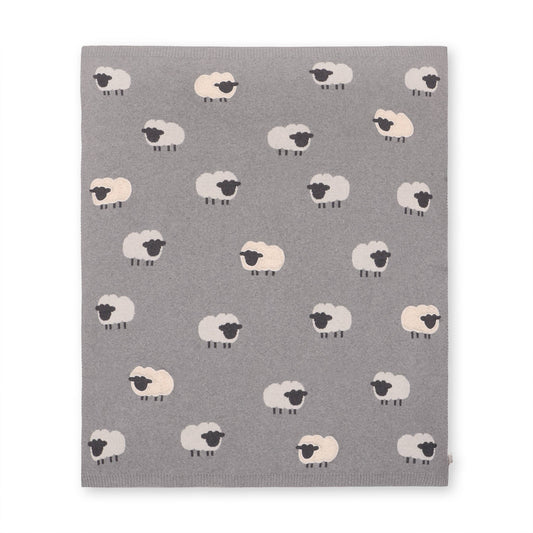 Viverano Organics Wooly Sheep 3D - Organic Cotton Jacquard Knit Baby Blanket